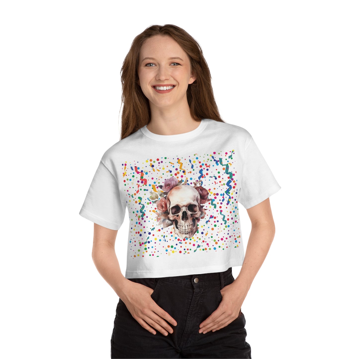 Romantic Skull Women's Heritage Cropped T-Shirt