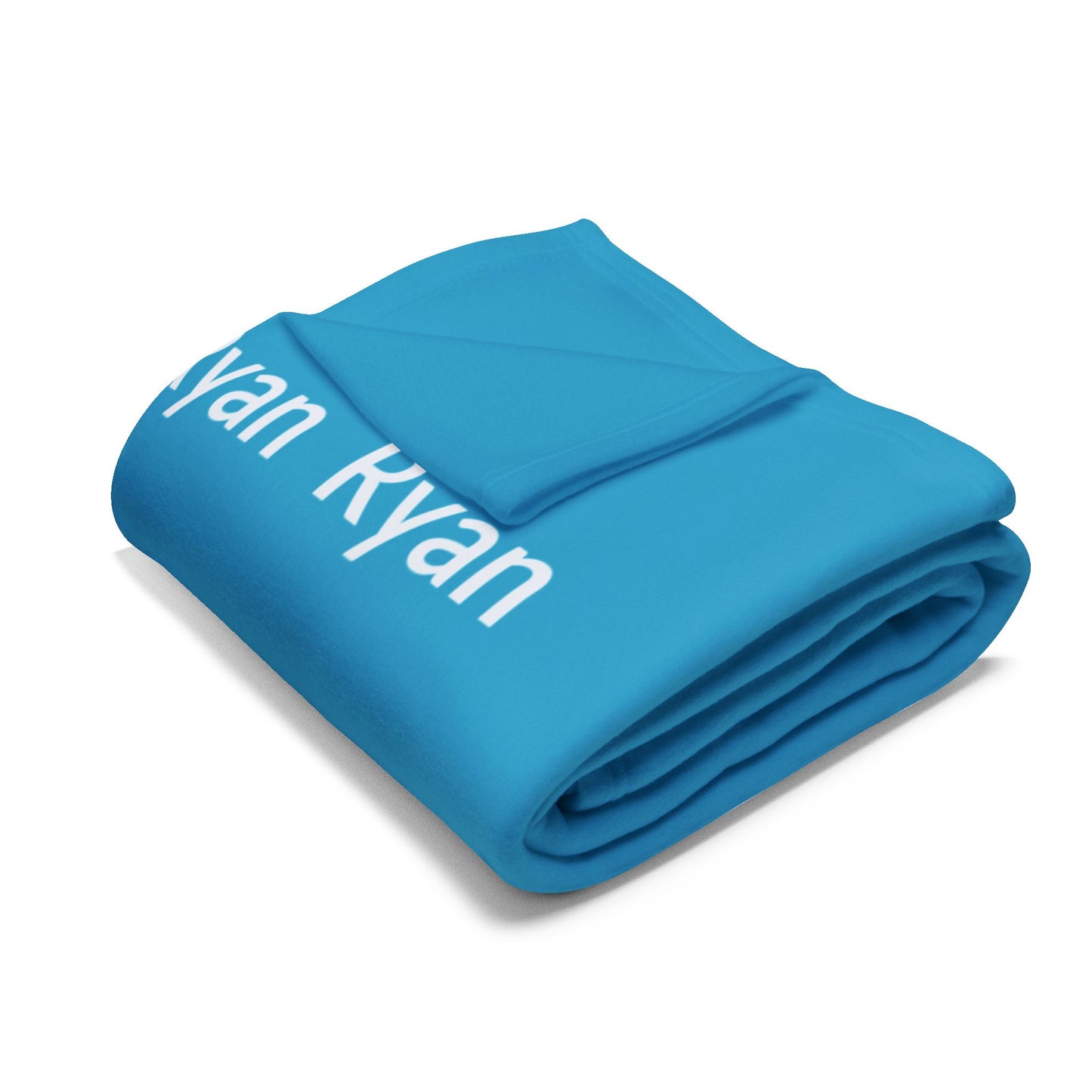 Custom Name Cozy Fleece Blanket For Kids - Turquise