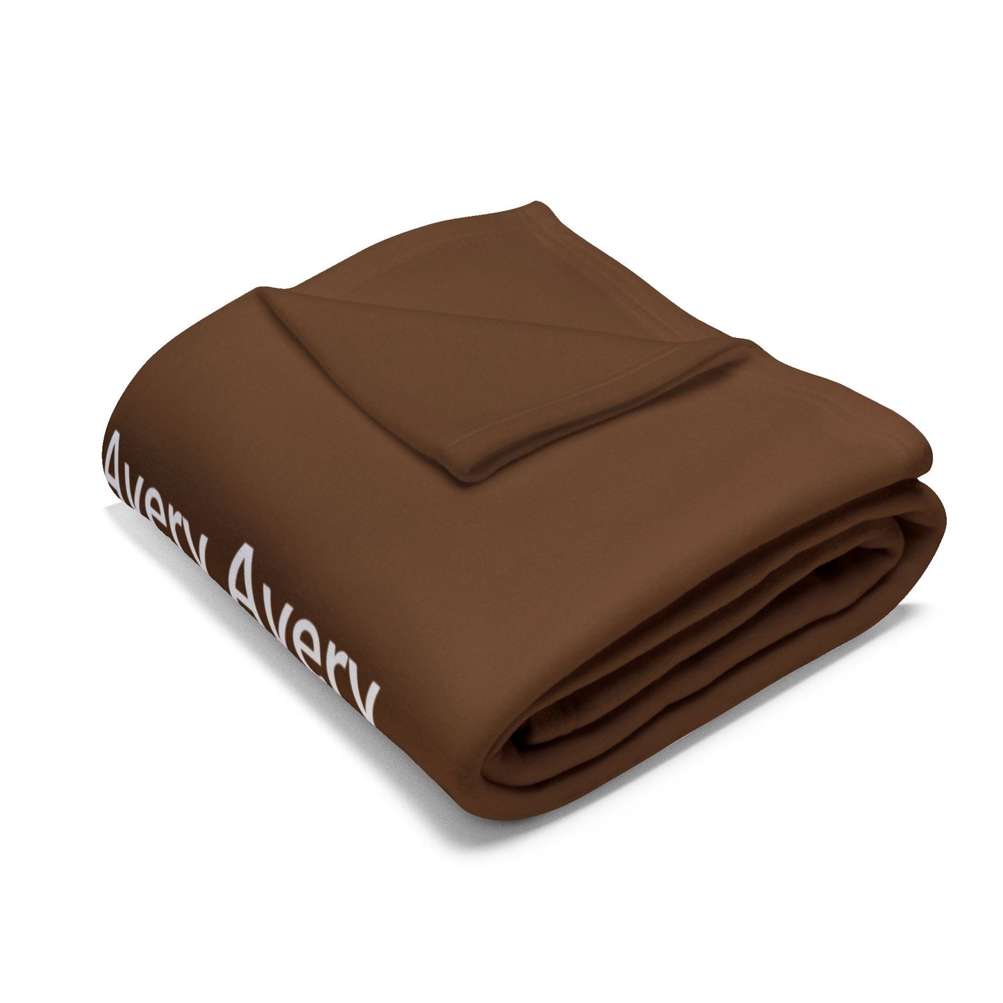 Custom Name Cozy Fleece Blanket For Kids - Brown