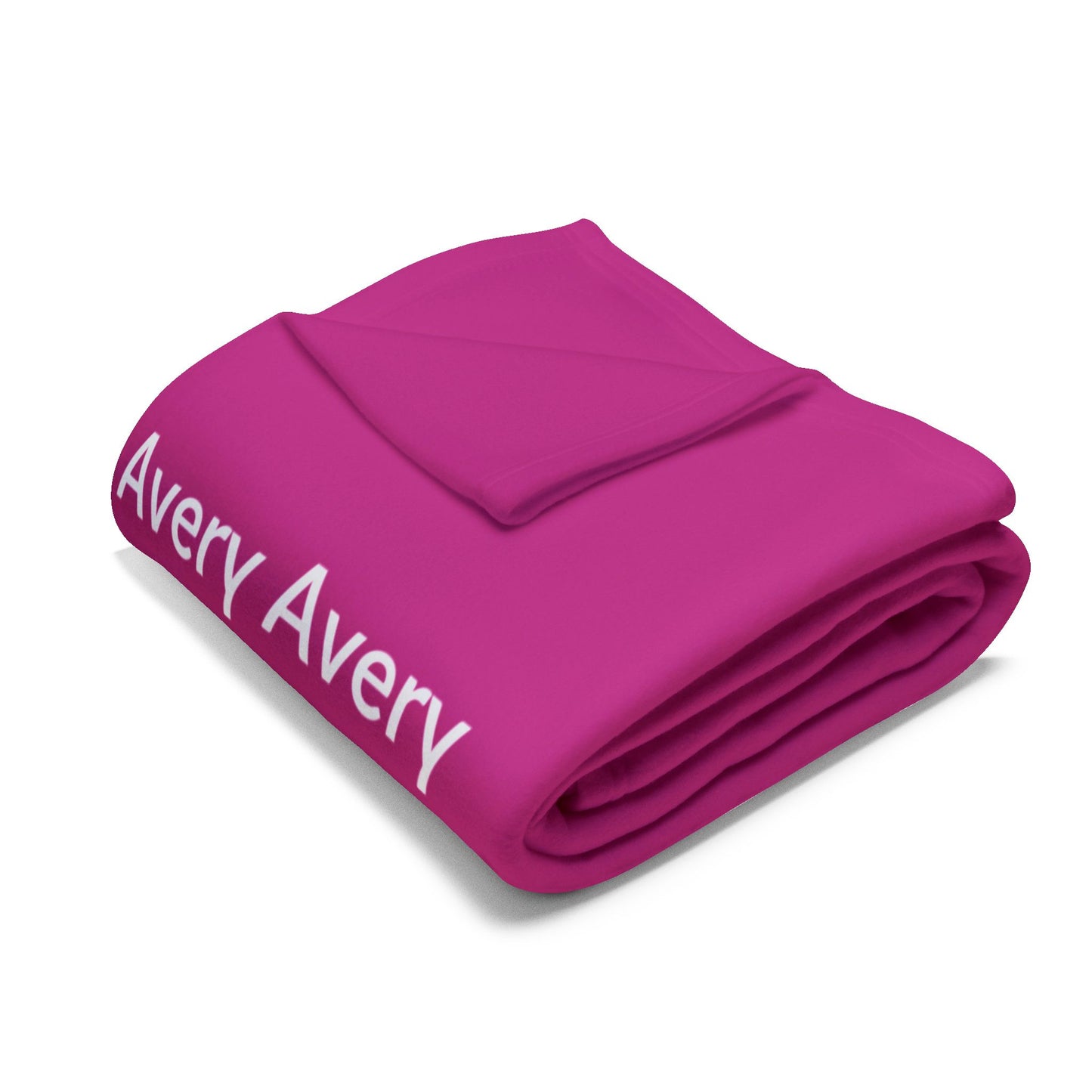 Custom Name Cozy Fleece Blanket For Kids - Hot Pink