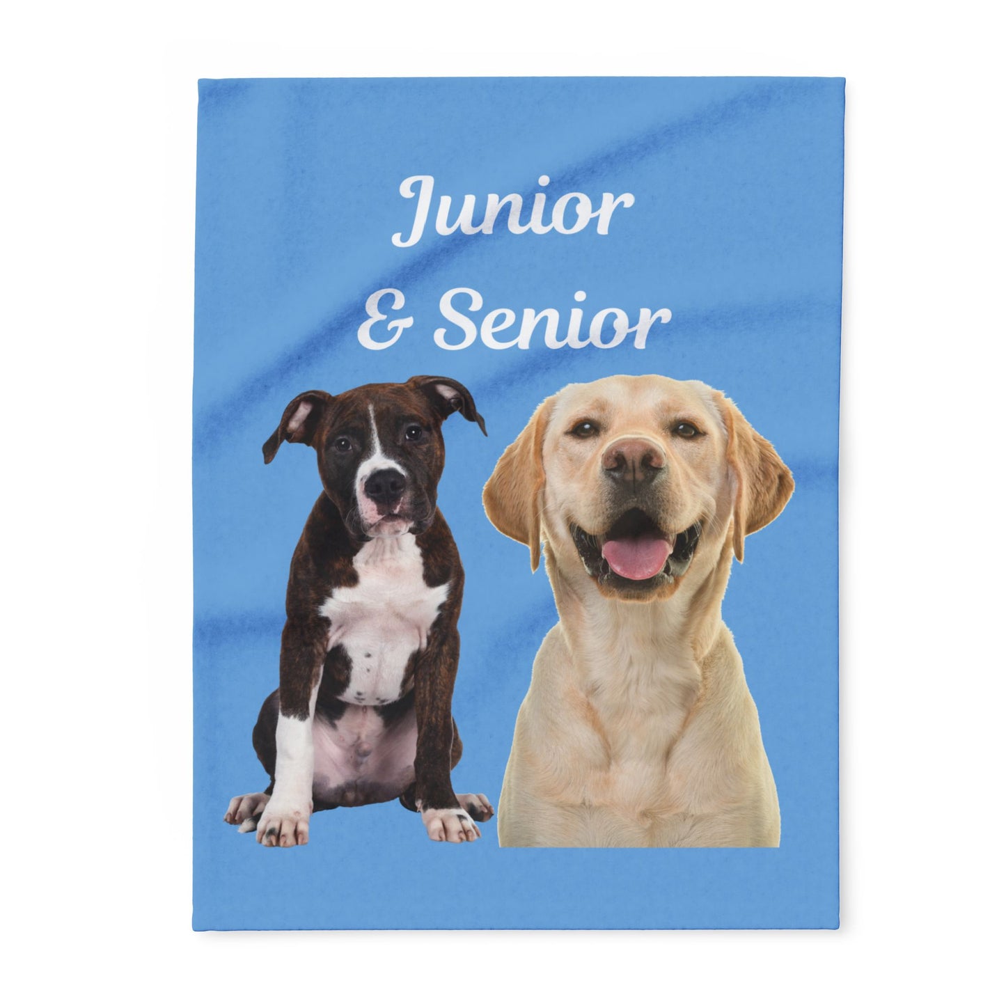 Custom Dog Photo Fleece Blanket - Blue