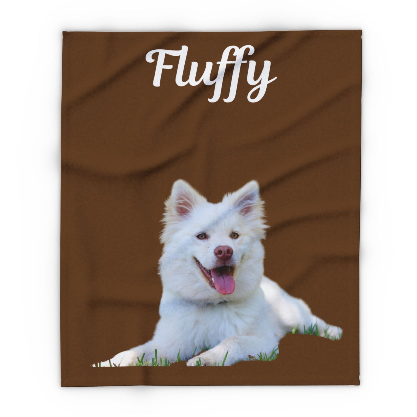 Custom Dog Photo Fleece Blanket - Brown