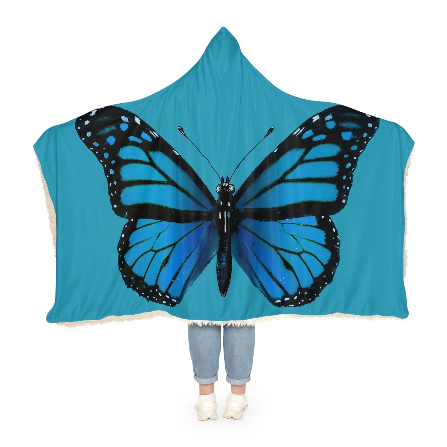 Blue Butterfly Hooded Robe, Halloween Costume, Women's, Teens Butterfly Costume, Not Scary, Not Horror Costume