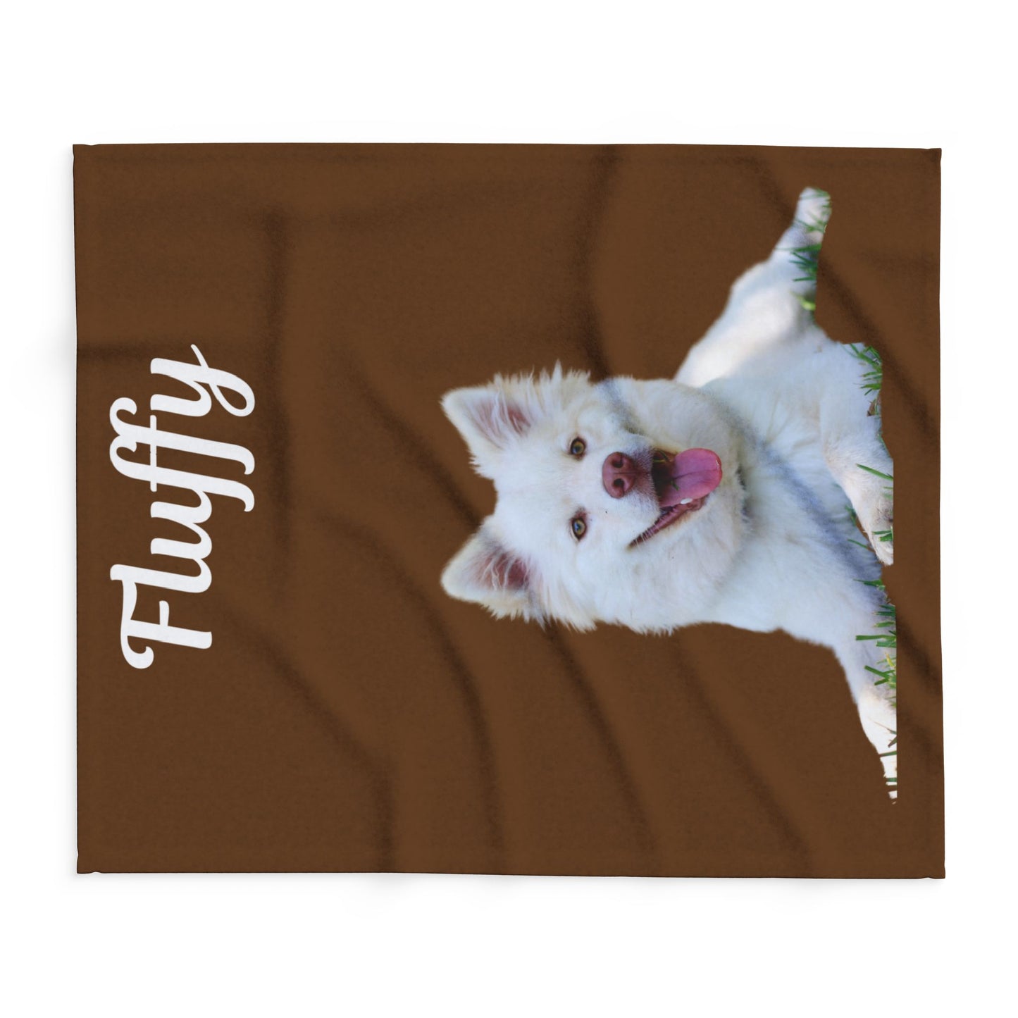 Custom Dog Photo Fleece Blanket - Brown