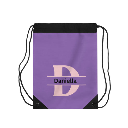 Monogramed Girls Drawstring Bag