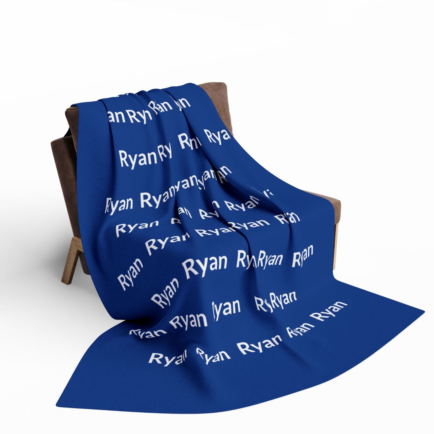 Custom Name Cozy Fleece Blanket For Kids - Dark Blue