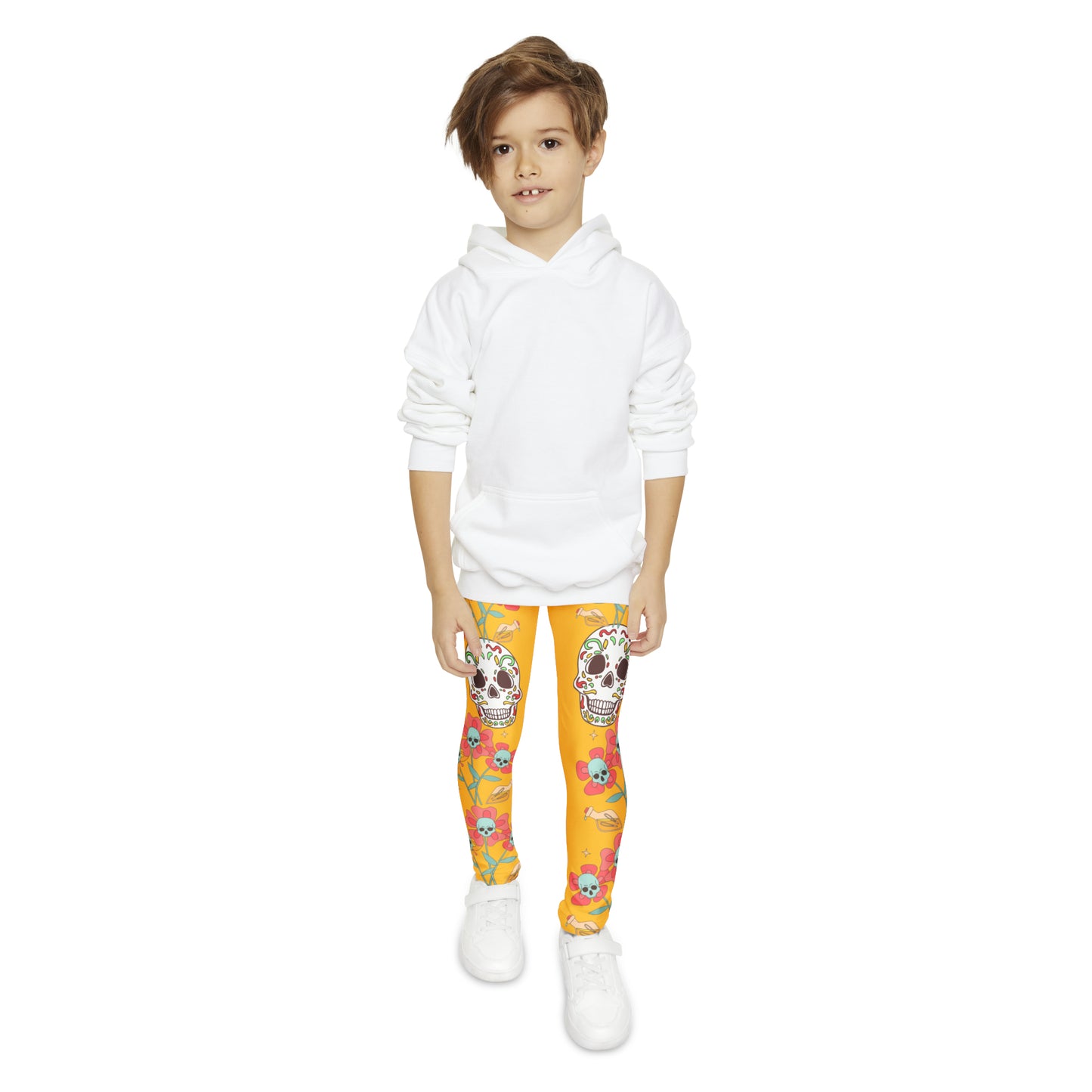 Girls Skeleton Skull Full-Length Leggings (AOP)