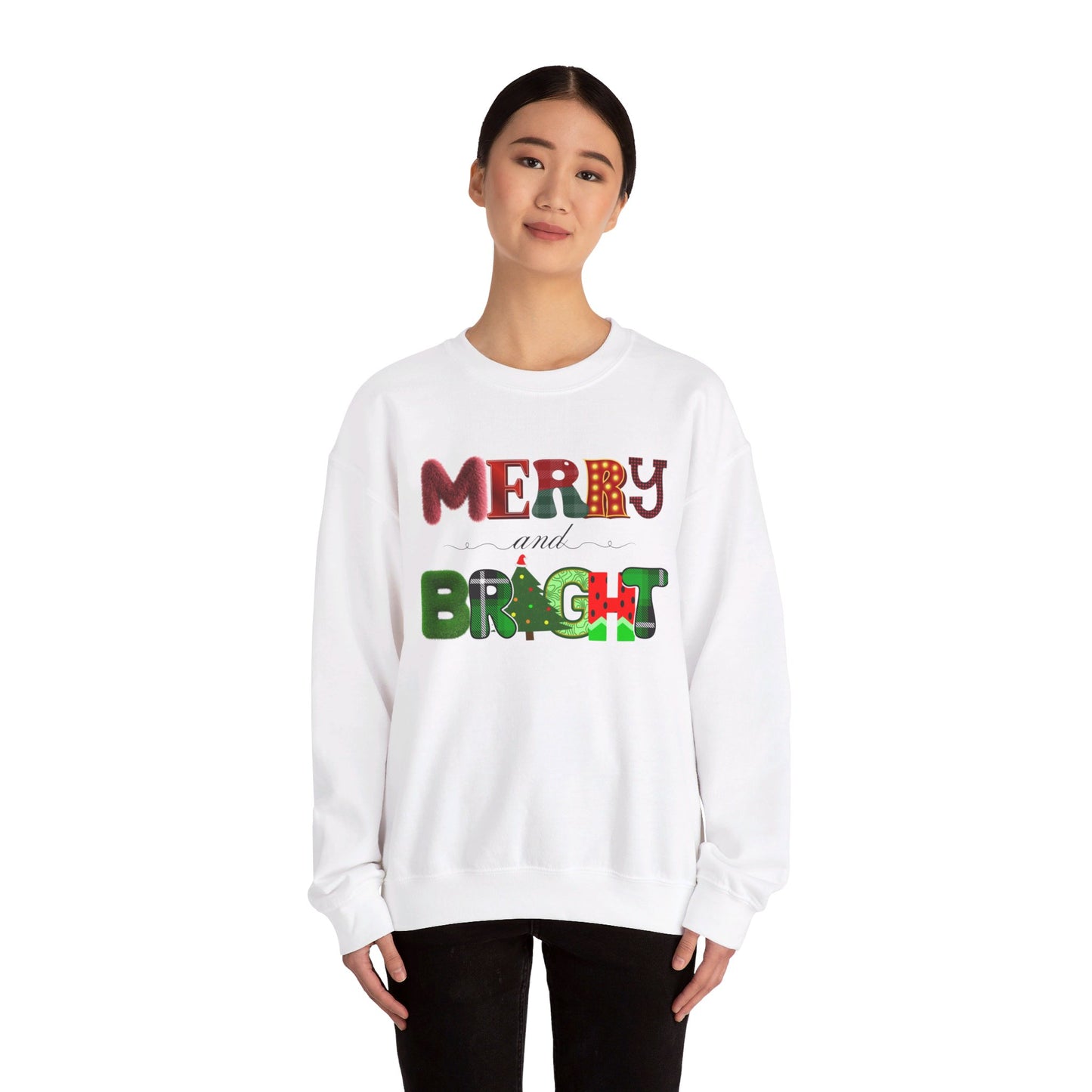 Merry and Bright Crewneck Christmas Sweatshirt