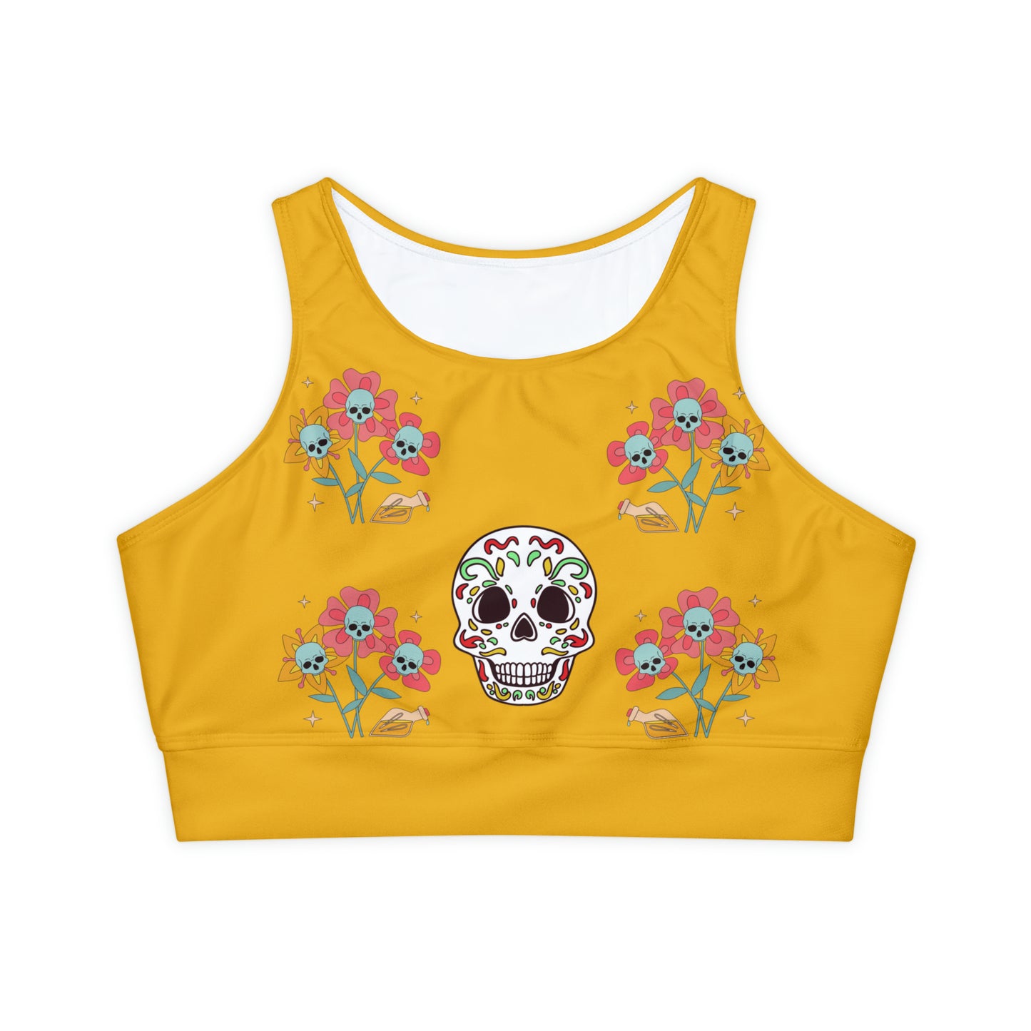 Skelton Skull Fully Lined, Padded Sports Bra