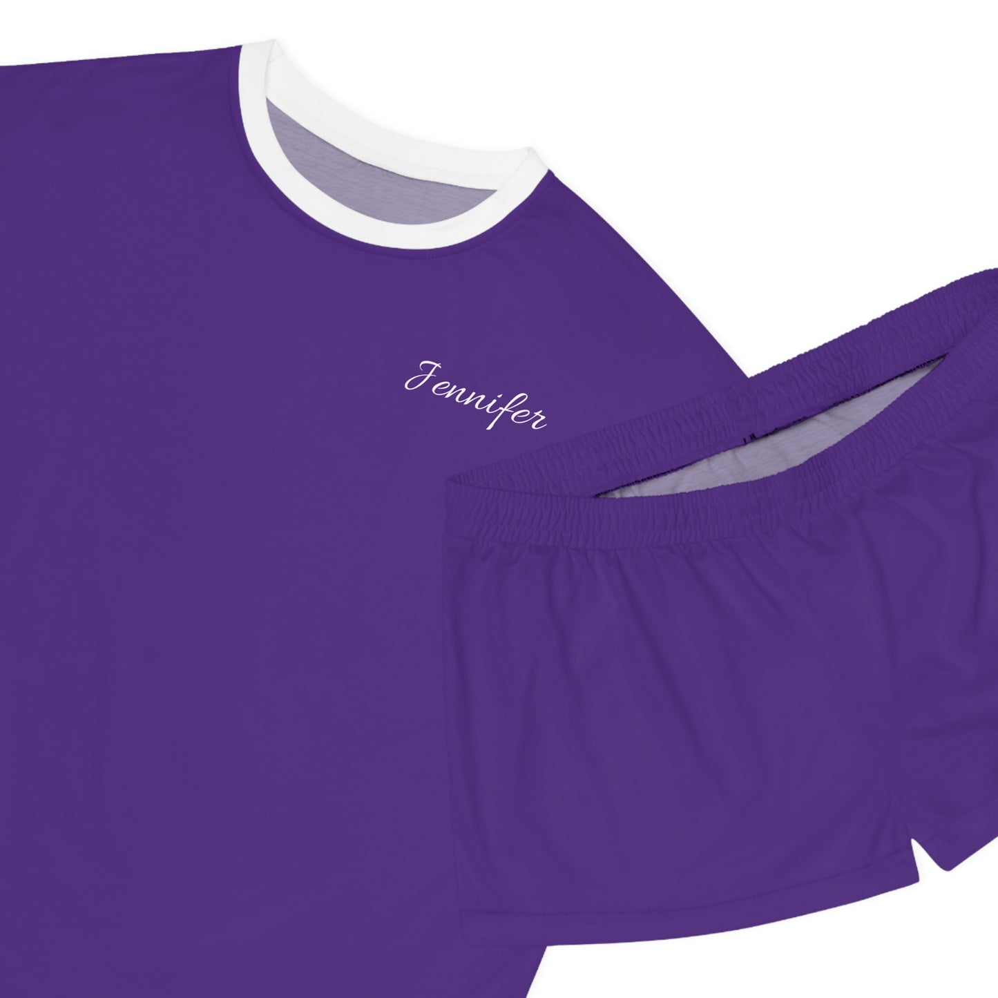 Personalized Silky Bride/Bridesmaids Short Pajamas - Dark Purple