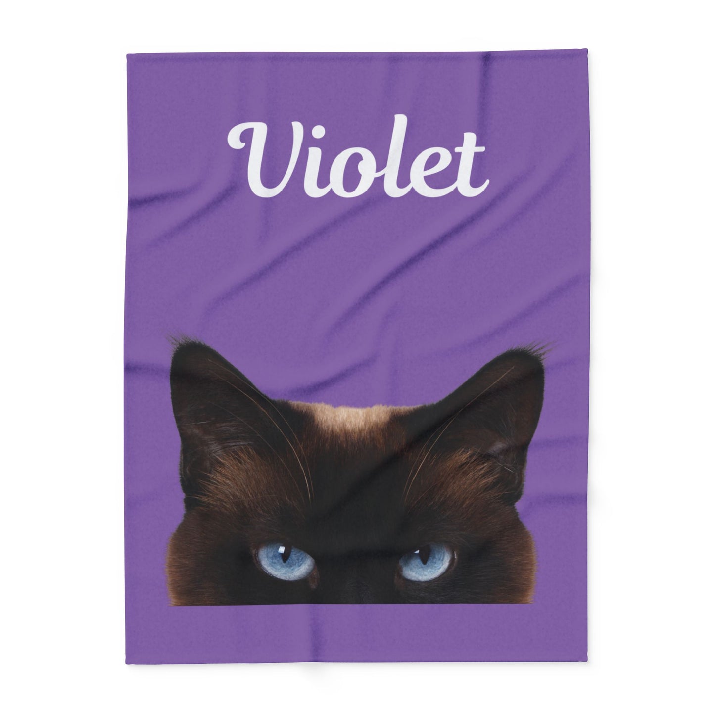 Custom Cat Photo Fleece Blanket - Violet