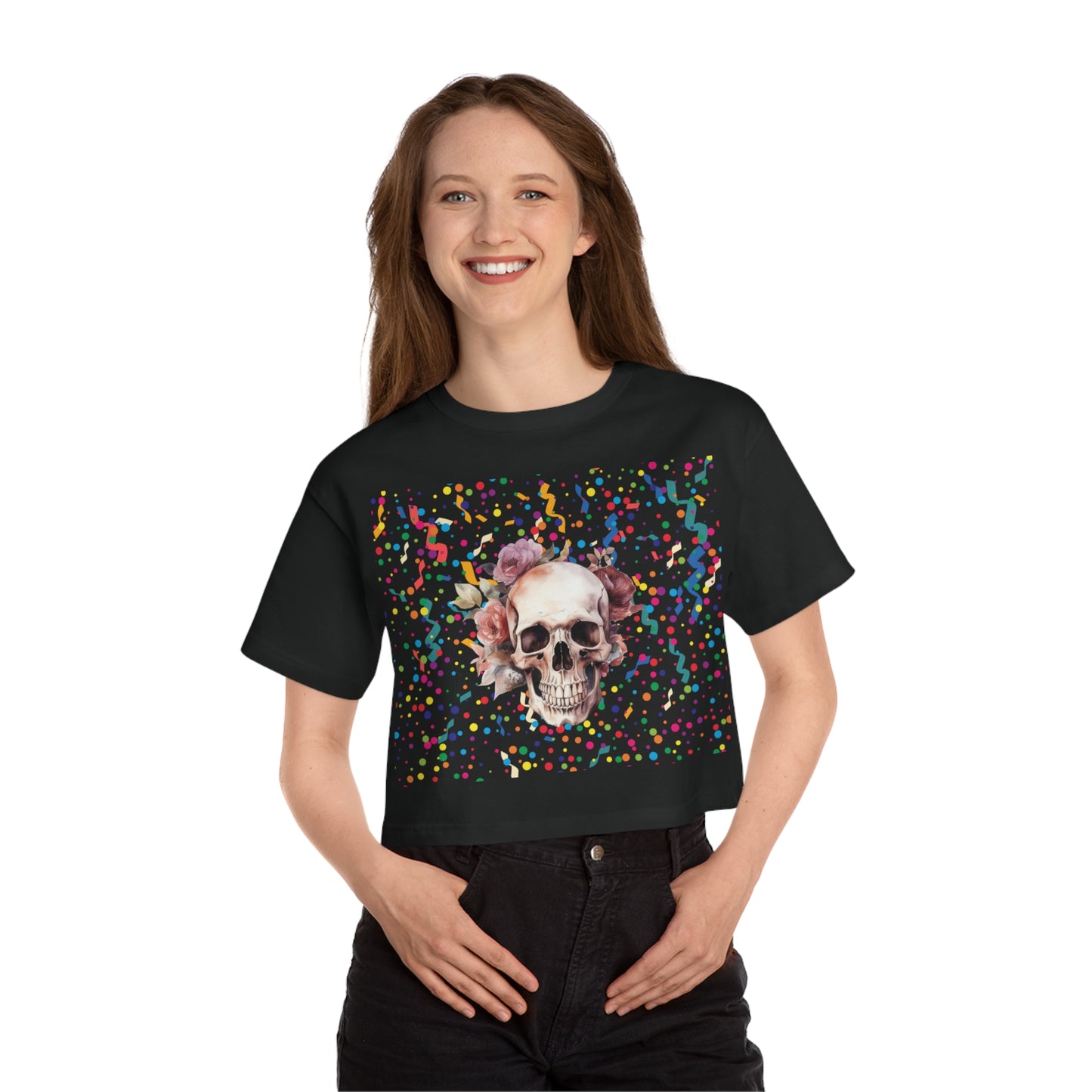 Romantic Skull Women's Heritage Cropped T-Shirt