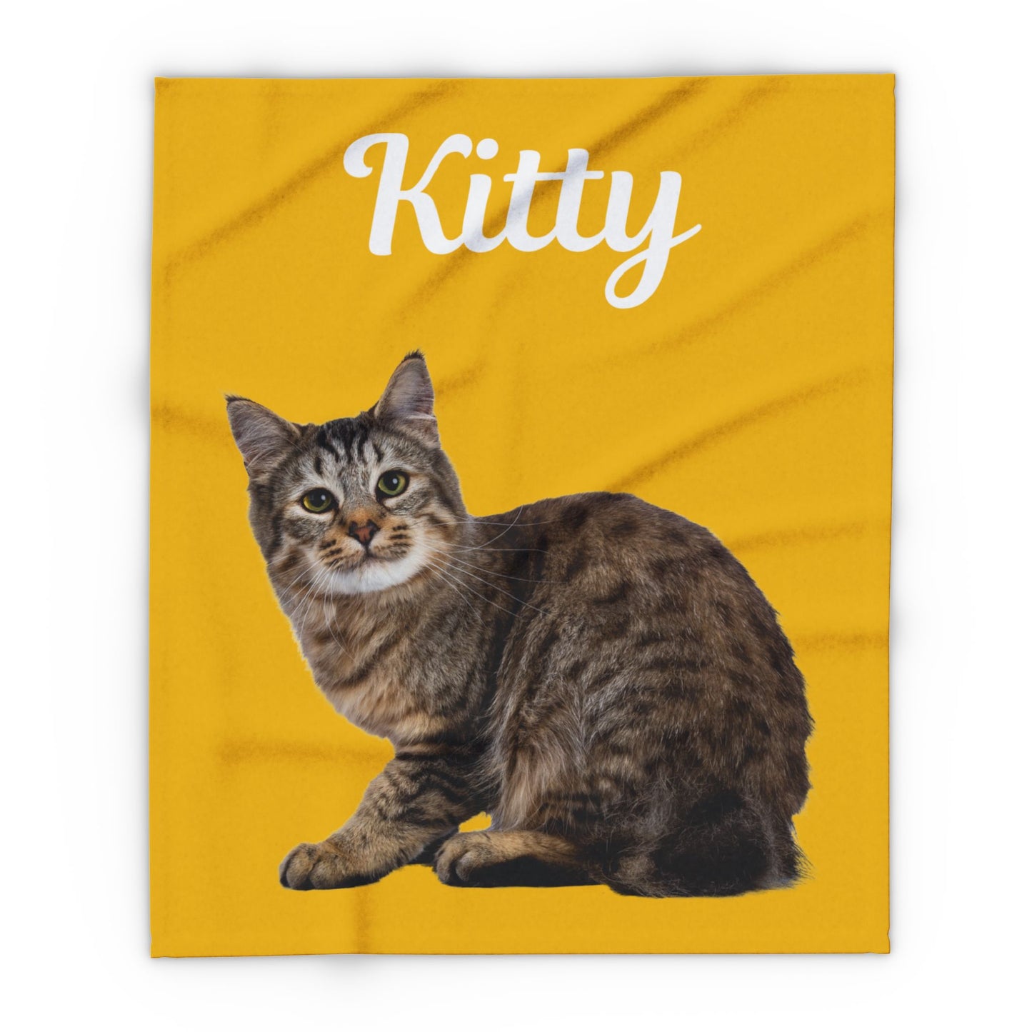 Custom Cat Photo Fleece Blanket - Brown