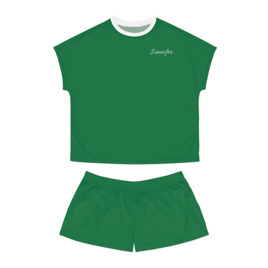 Personalized Silky Bride/Bridesmaids Short Pajamas - Green