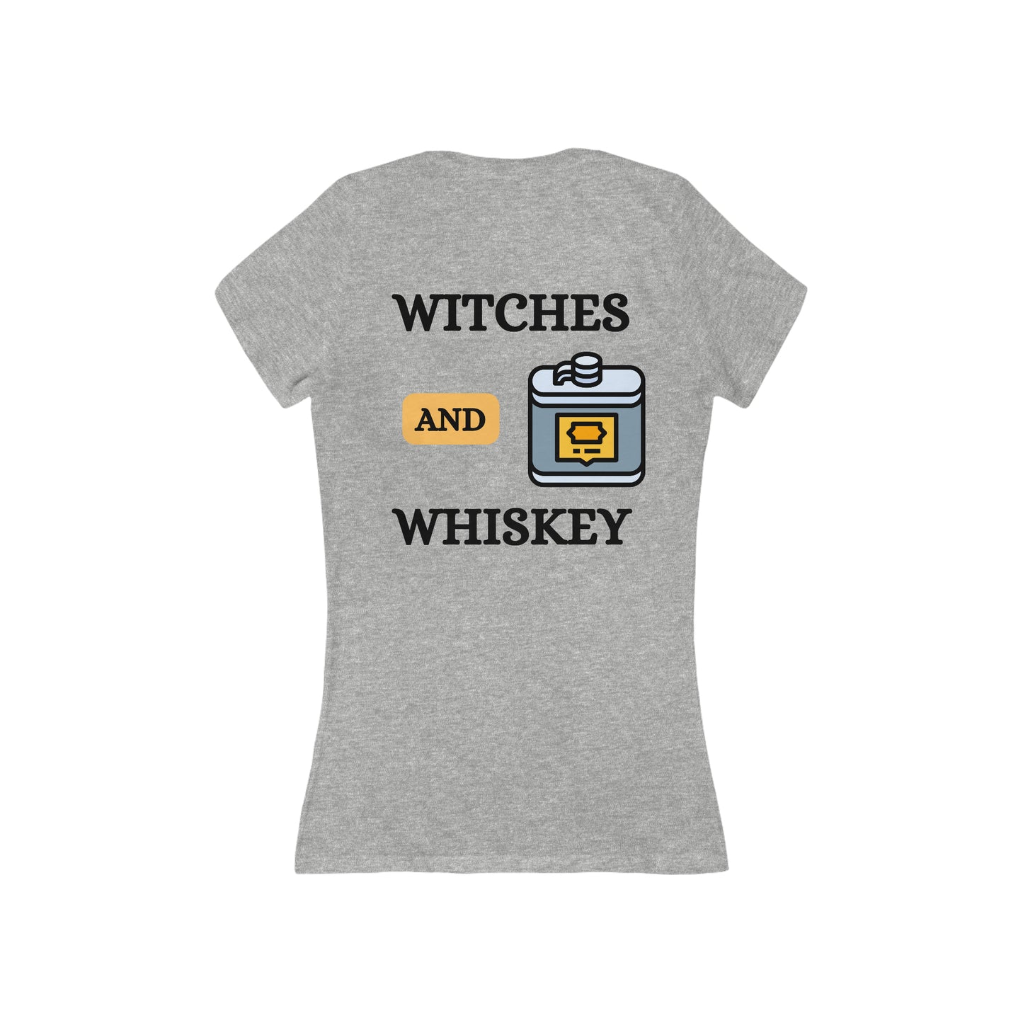 Witches and whiskey Women's Short Sleeve Deep V-Neck Tee