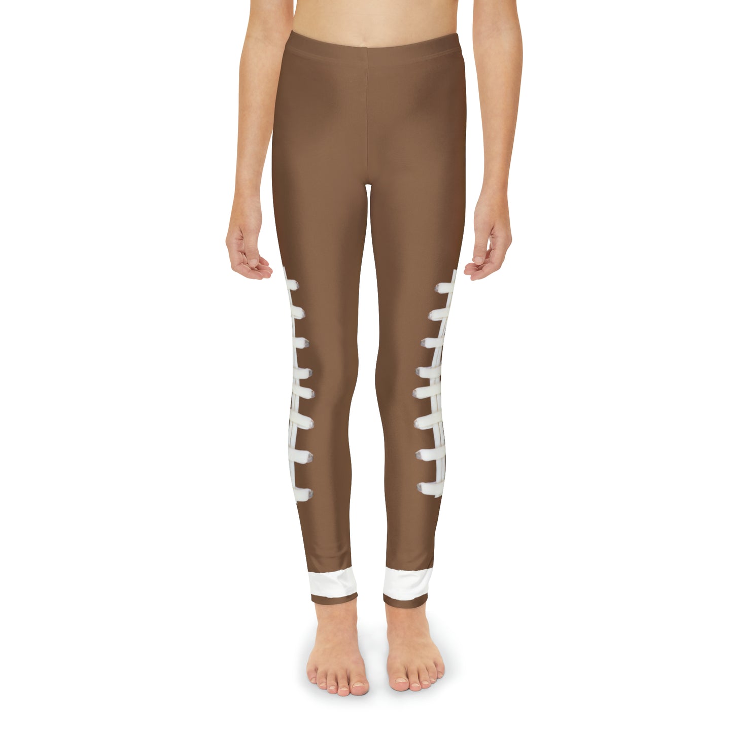 Girls Football Themed Full-Length Leggings