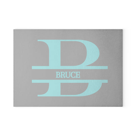 Bruce - Personalized Glass Cutting Board — Monogram initial B