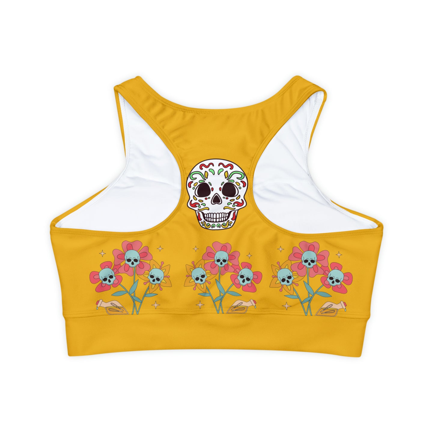 Skelton Skull Fully Lined, Padded Sports Bra