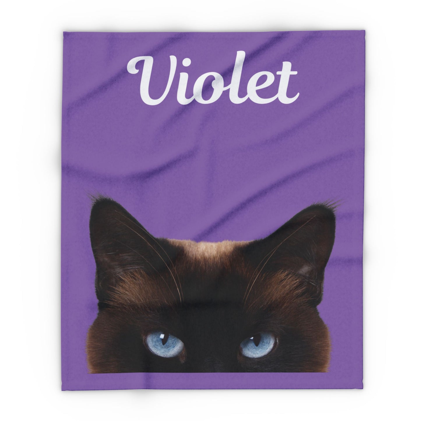 Custom Cat Photo Fleece Blanket - Violet