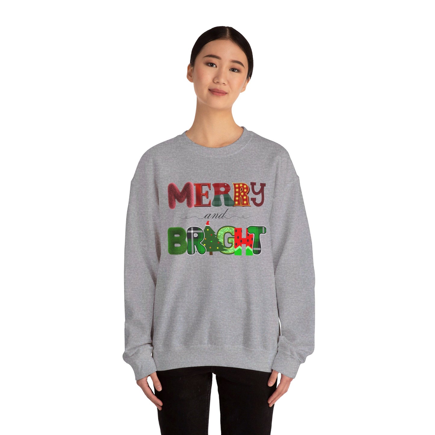 Merry and Bright Crewneck Christmas Sweatshirt