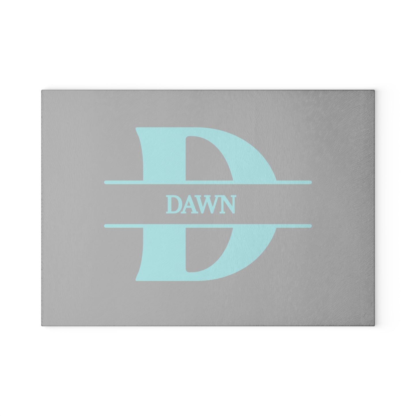 Dawn - Personalized Monogram Glass Cutting Board – Aqua 'D'