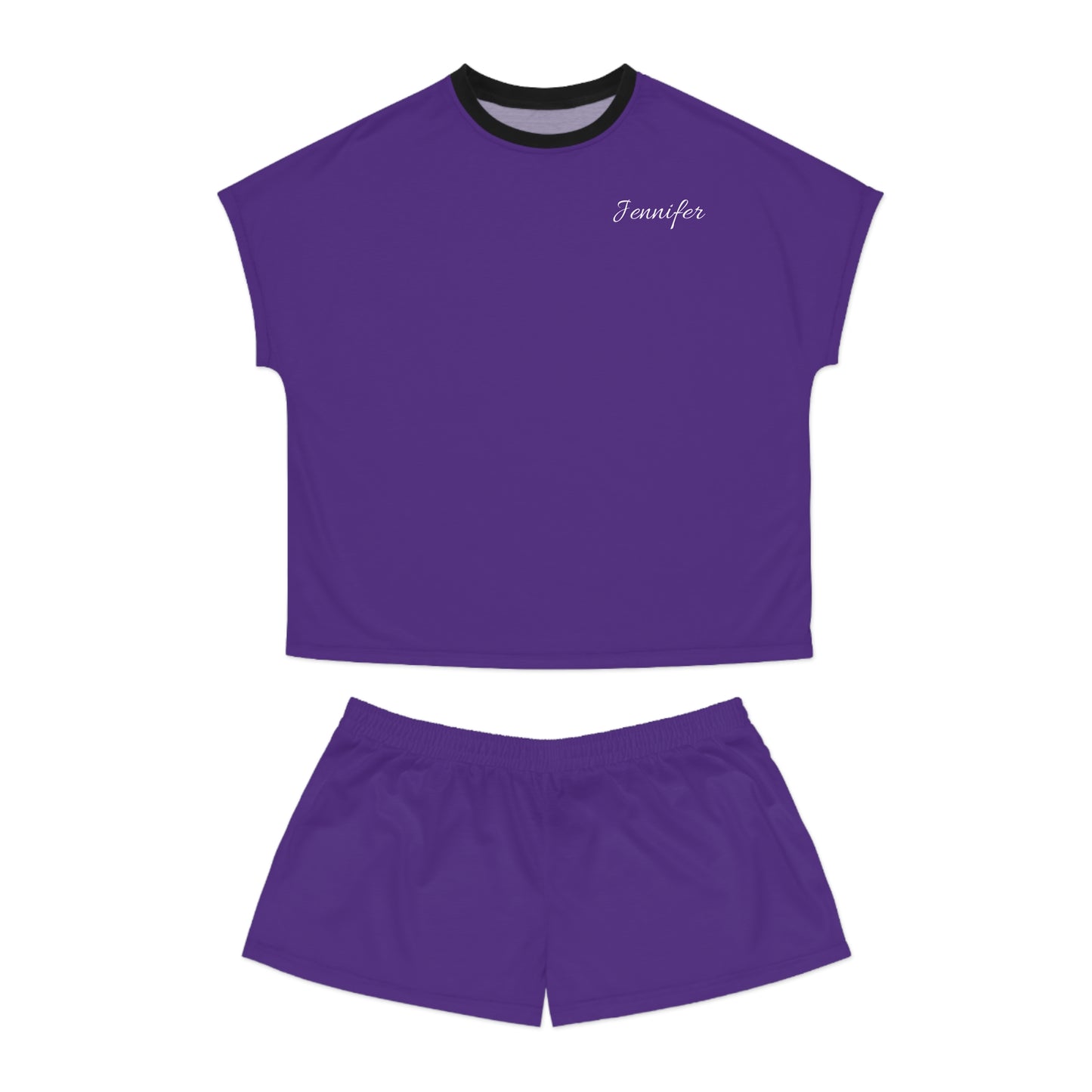 Personalized Silky Bride/Bridesmaids Short Pajamas - Dark Purple