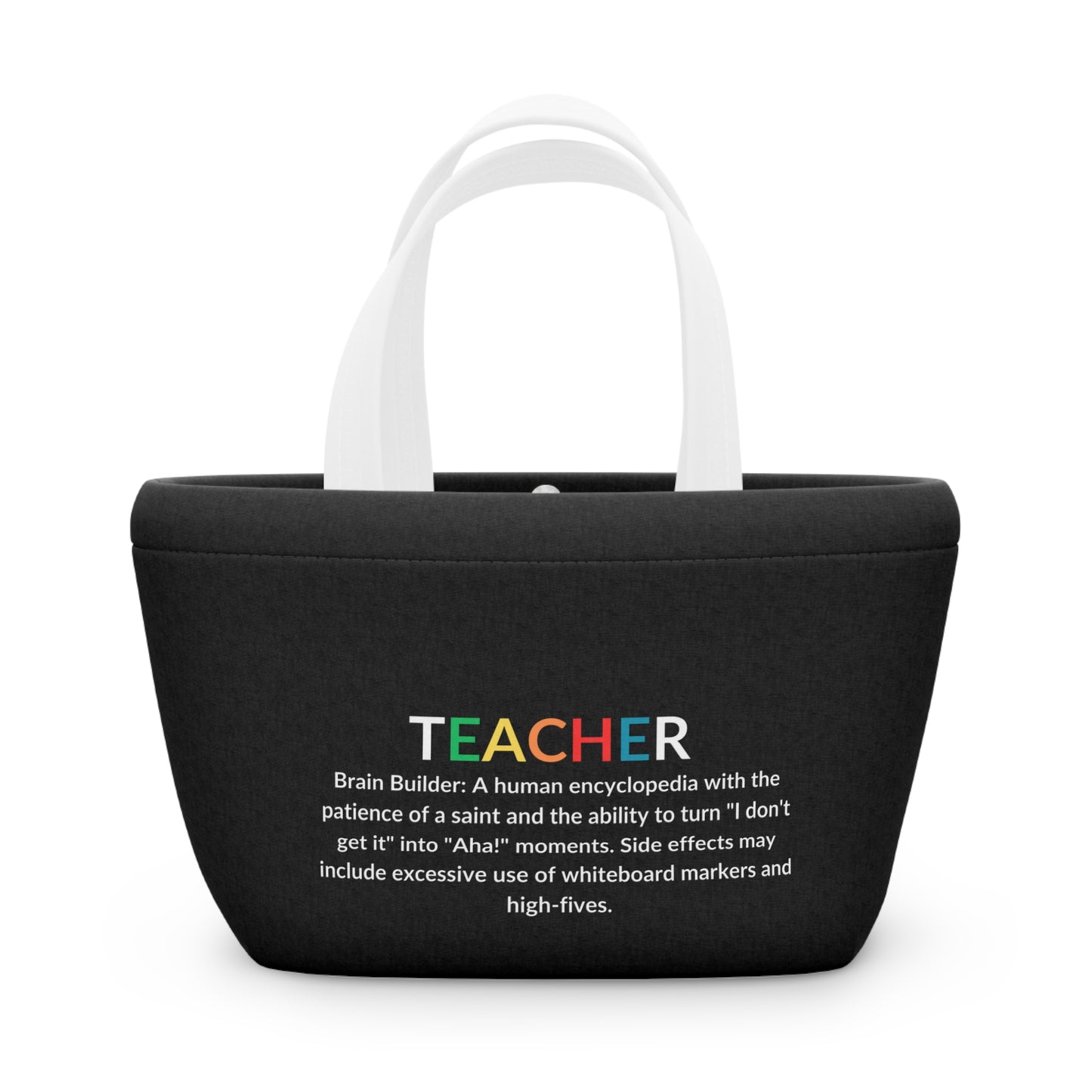 Teacher Lunch Tote Bag Brain Builder - Black