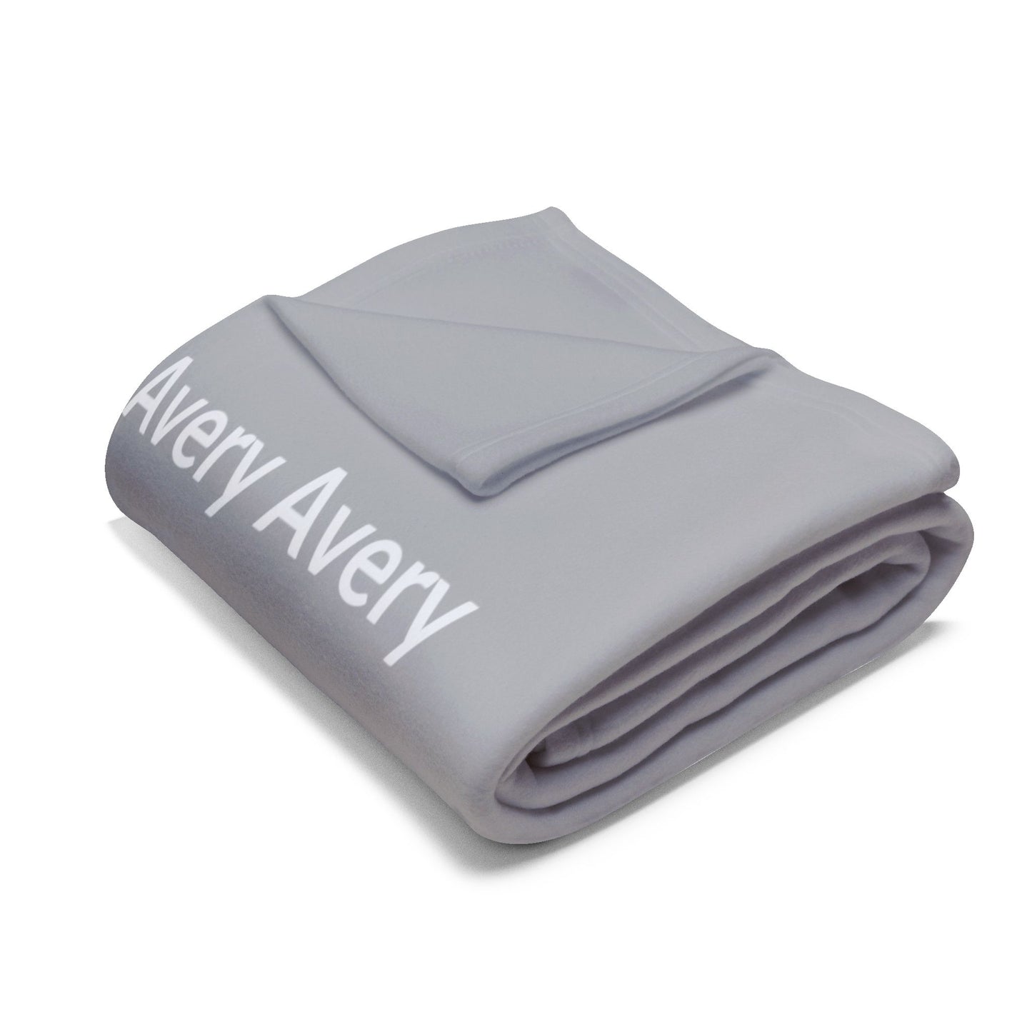 Custom Name Cozy Fleece Blanket For Kids - Light Grey