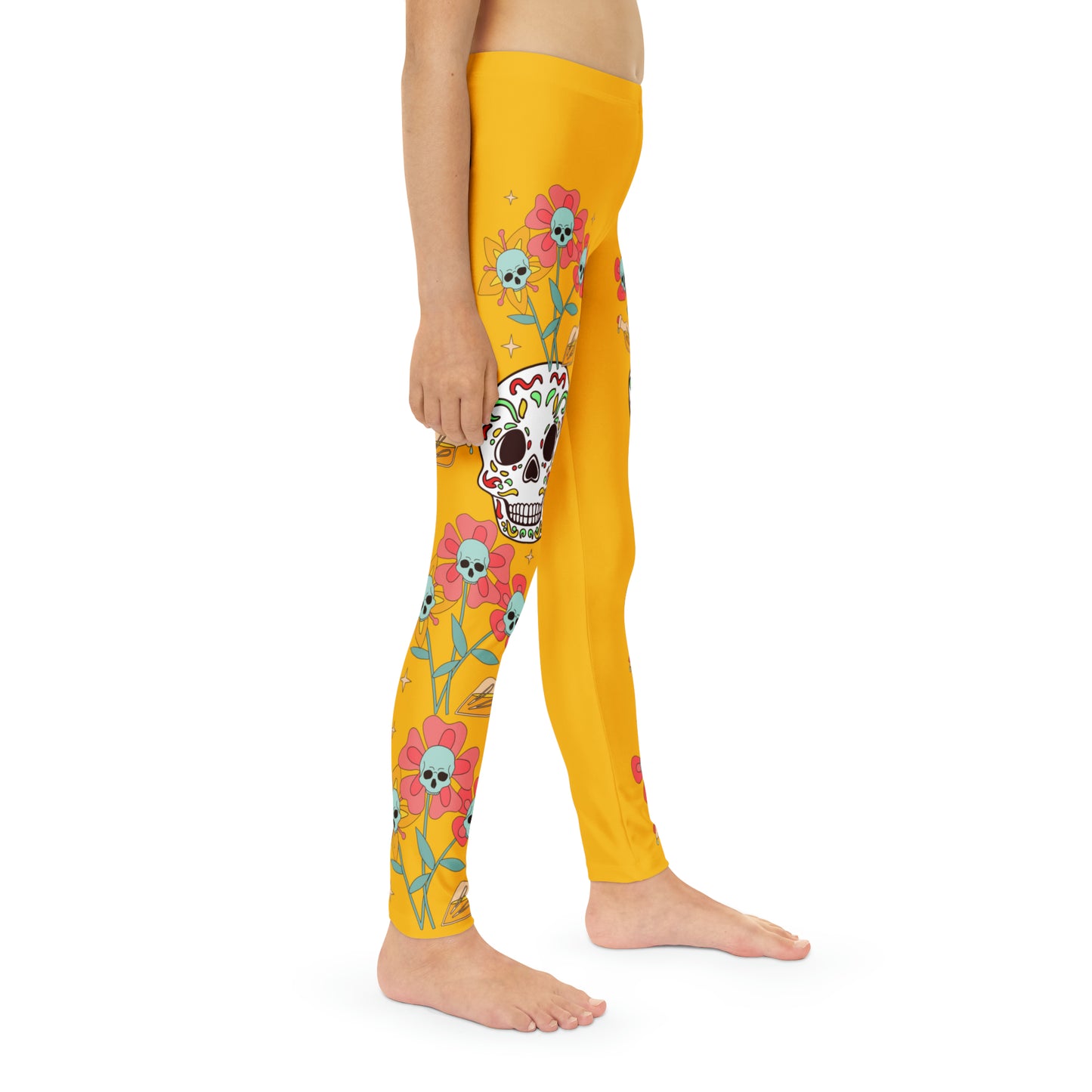 Girls Skeleton Skull Full-Length Leggings (AOP)