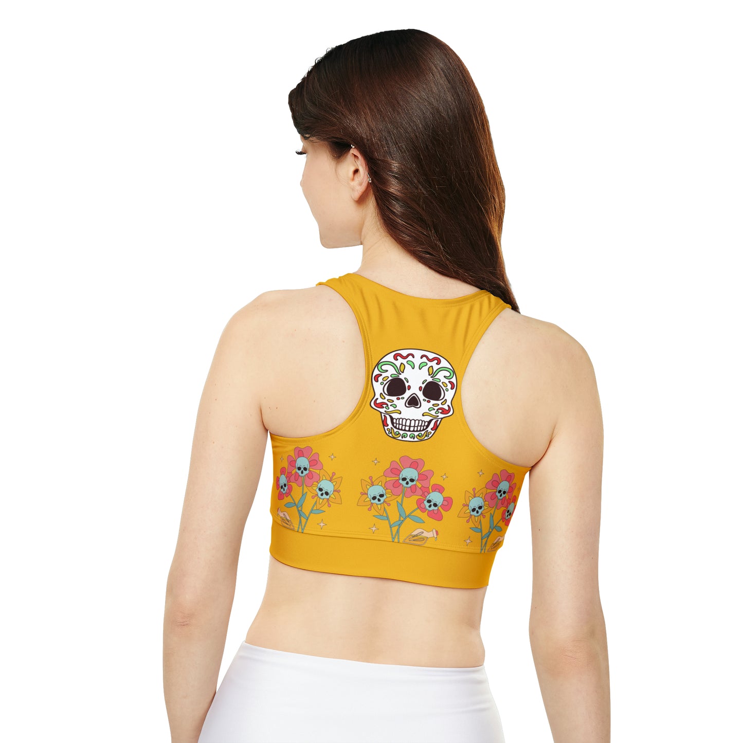 Skelton Skull Fully Lined, Padded Sports Bra