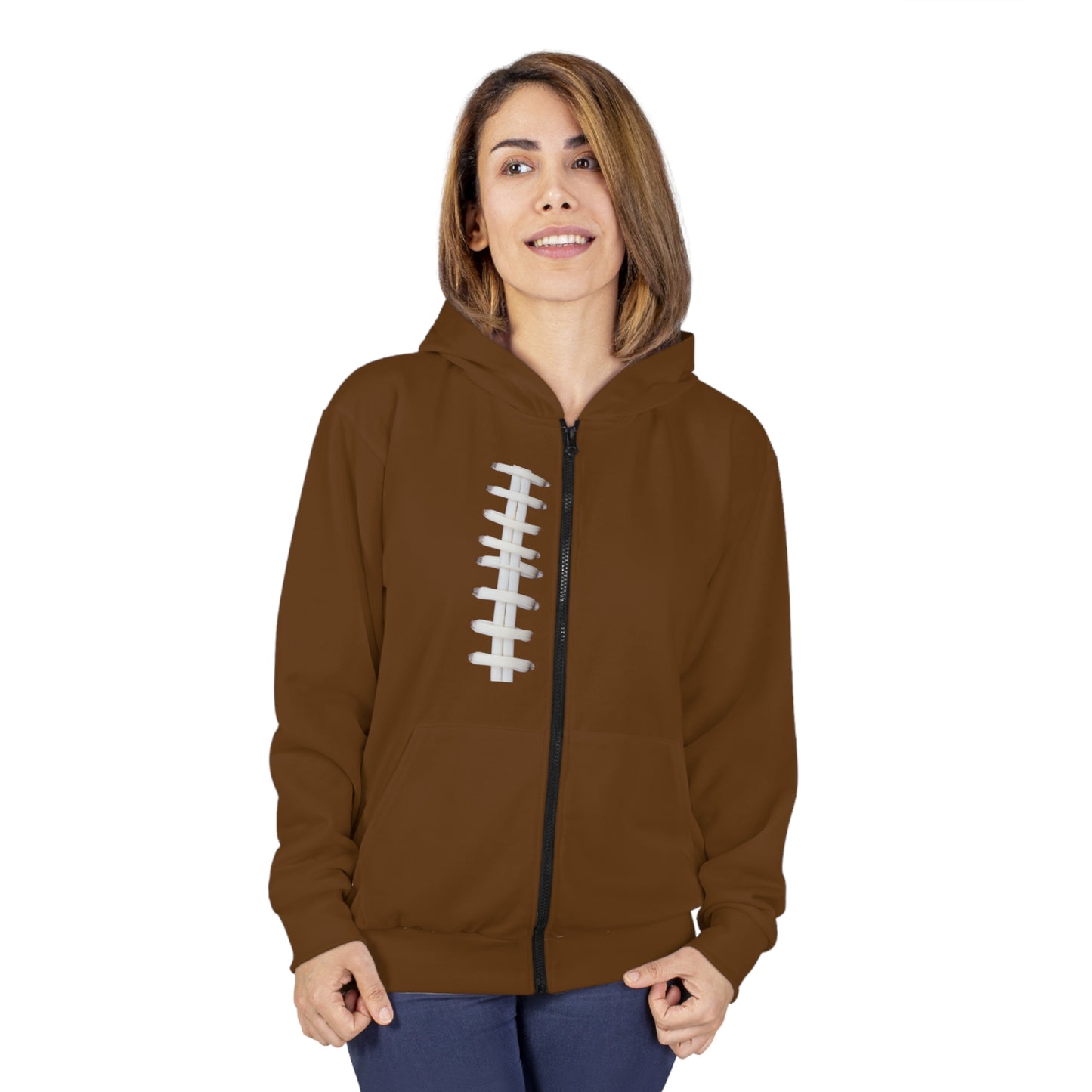 Football Laces Zip Hoodie