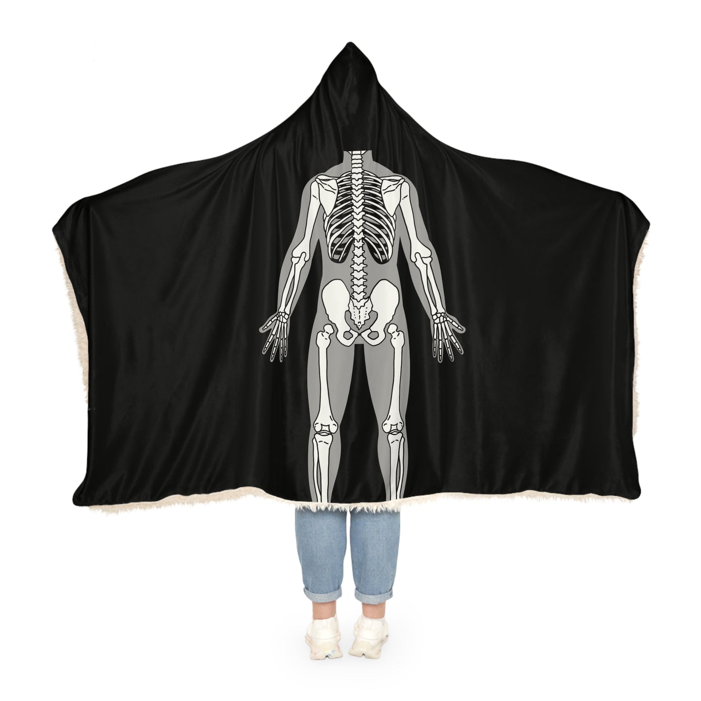 Skelton Cape Cloak, Halloween Costume, Hooded Blanket