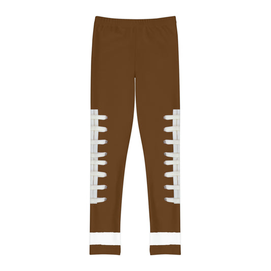 Girls Football Themed Full-Length Leggings