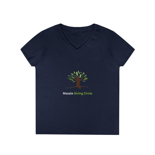 Masala Giving Circle Ladies' V-Neck T-Shirt Sample