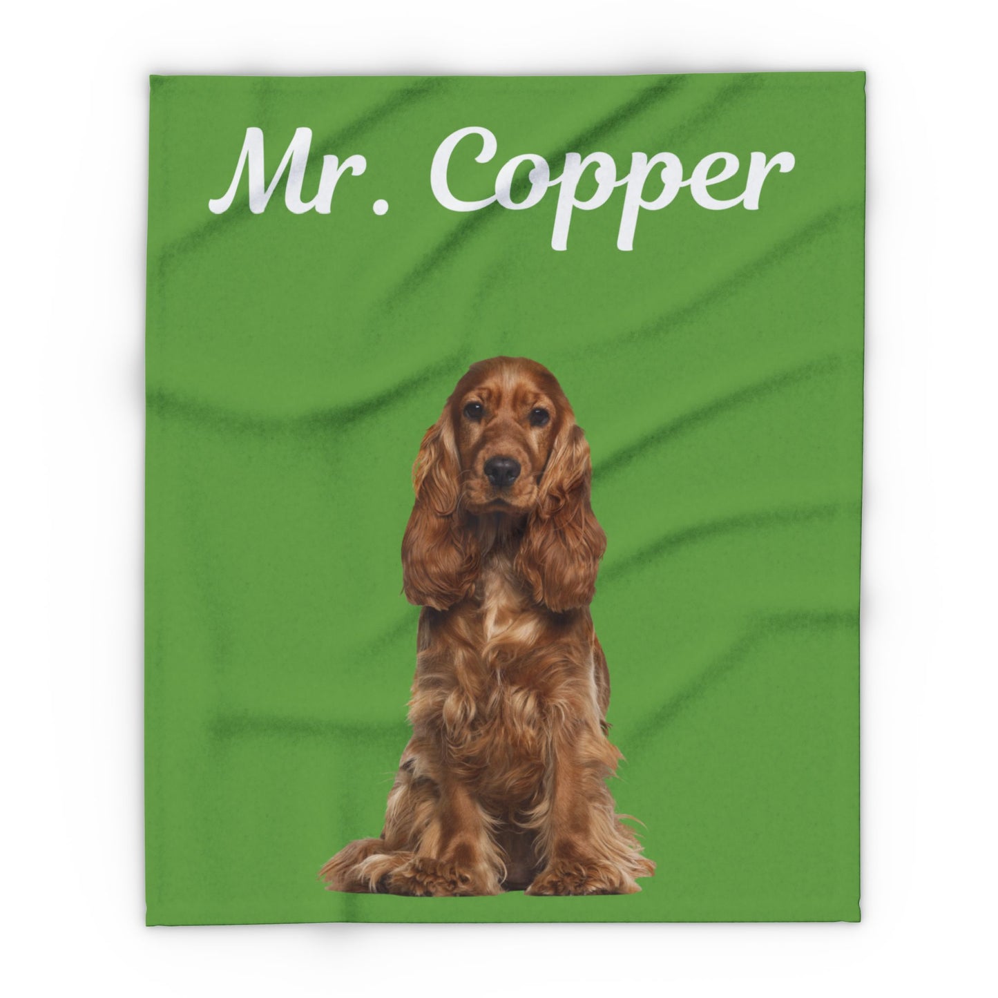 Custom Dog Photo Fleece Blanket - Green