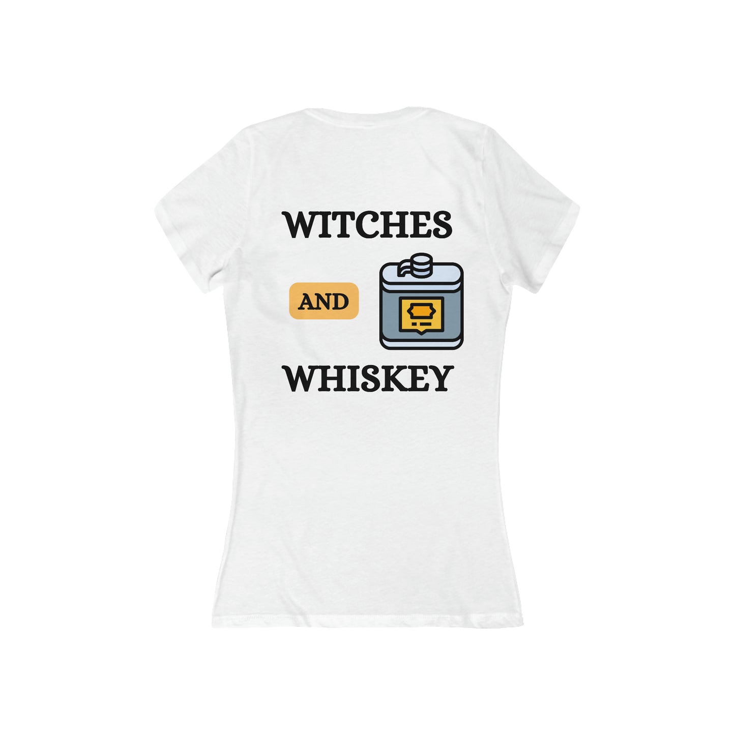 Witches and whiskey Women's Short Sleeve Deep V-Neck Tee