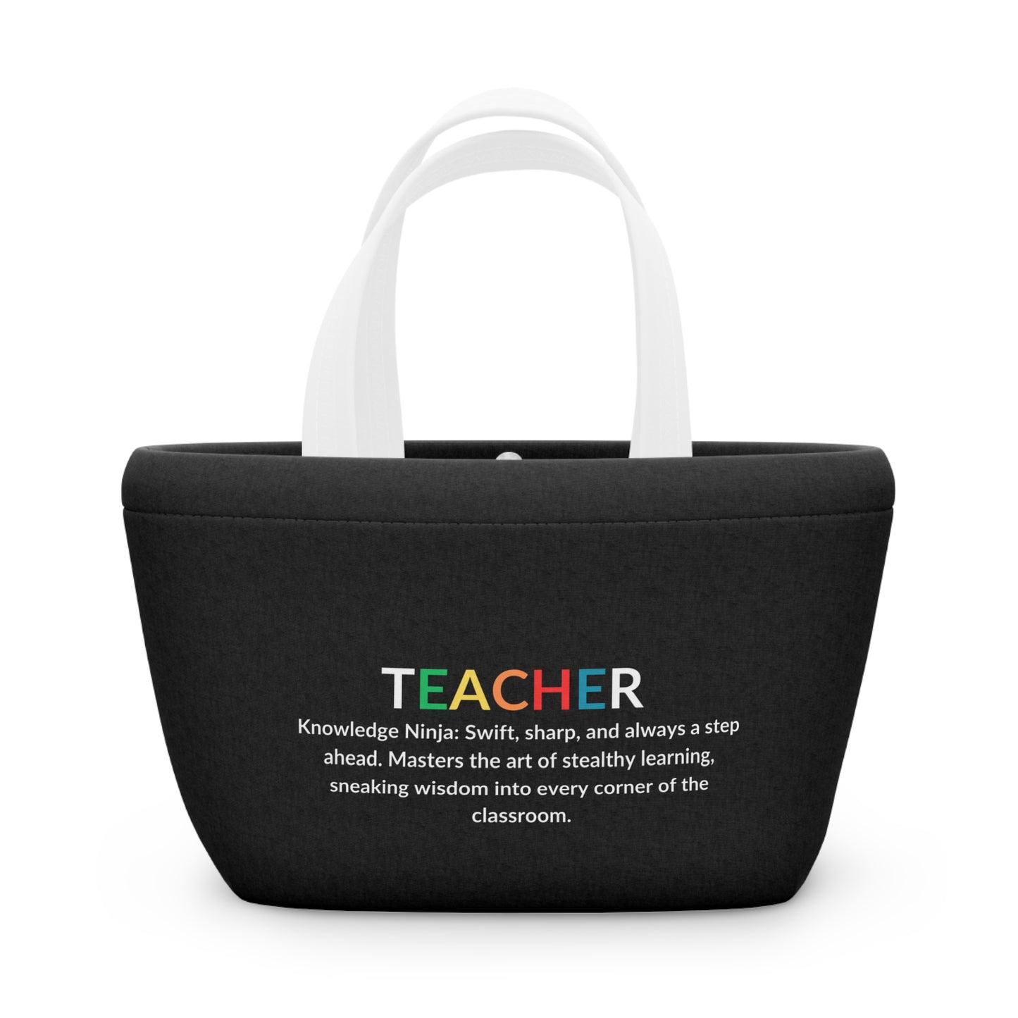 Teacher Lunch Tote Bag - Knowledge Ninja - Black