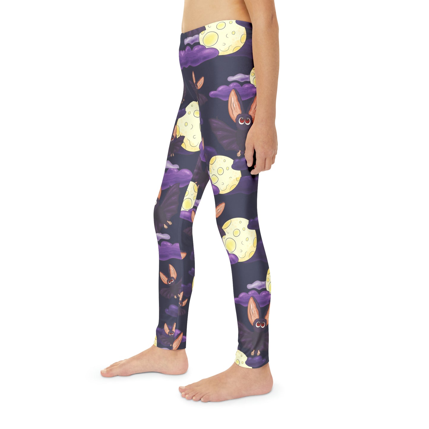 Girl's Bat Moon Full Length Leggings