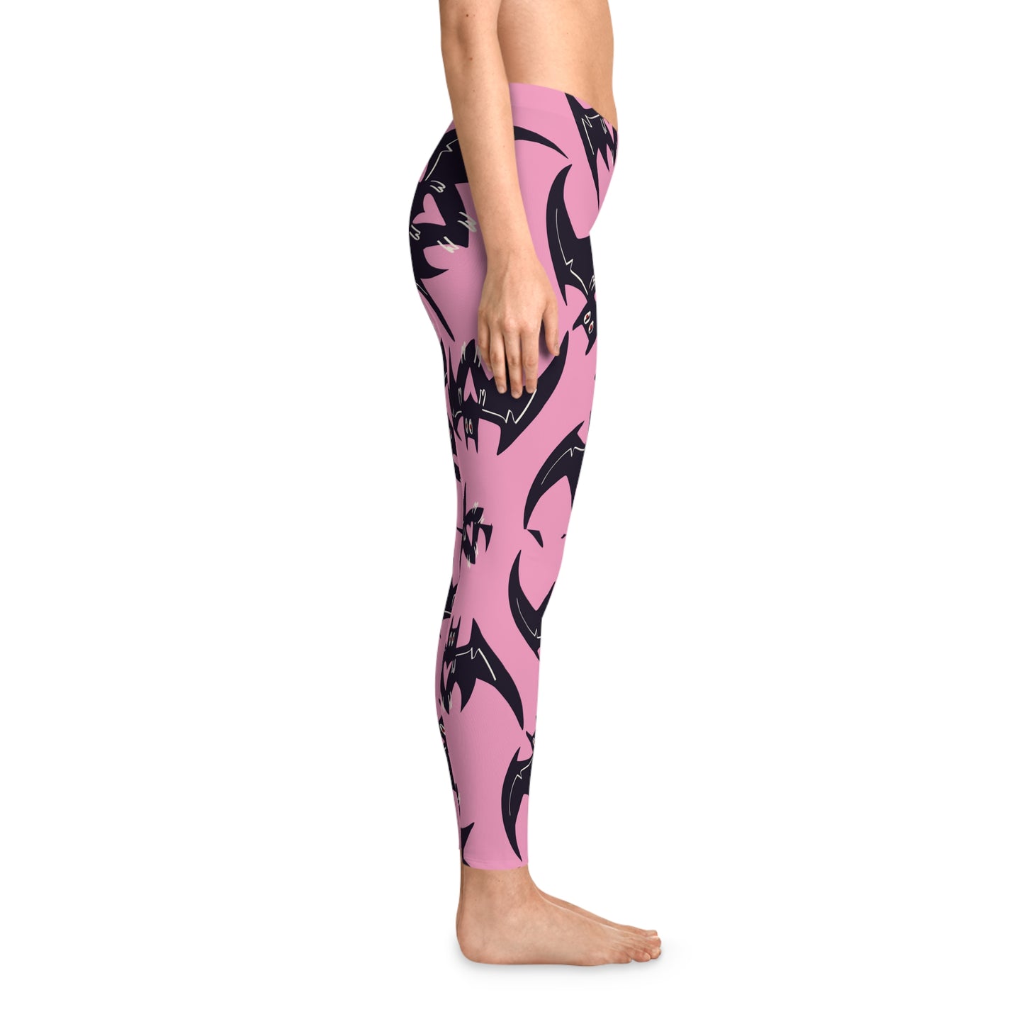 Pink Bats Stretchy Leggings (AOP)