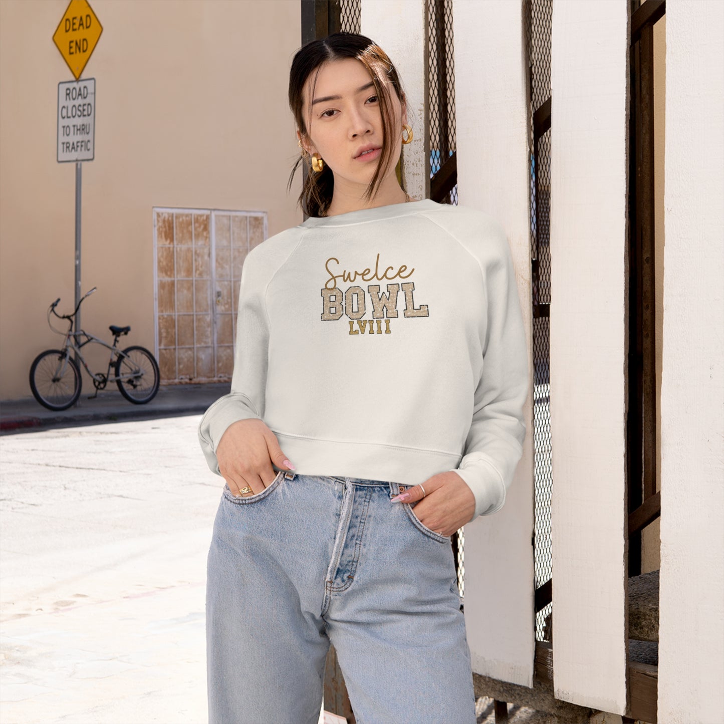 Swelce Bowl Cropped Top Football Sweatshirt, Travis Kelce 87 and TS Football Sweatshirt