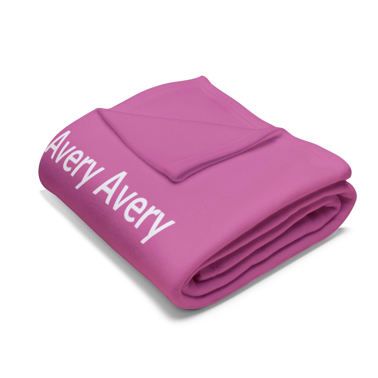 Custom Name Cozy Fleece Blanket For Kids - Pink