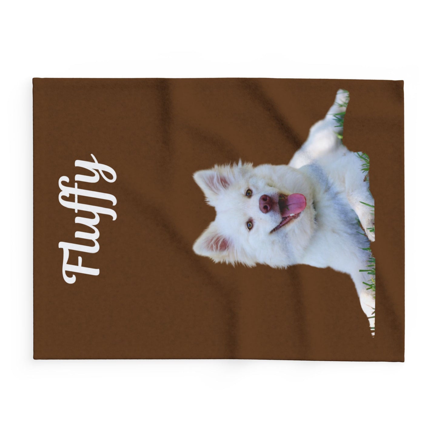 Custom Dog Photo Fleece Blanket - Brown