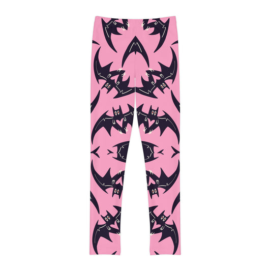 Pink Bats Girls Full-Length Leggings