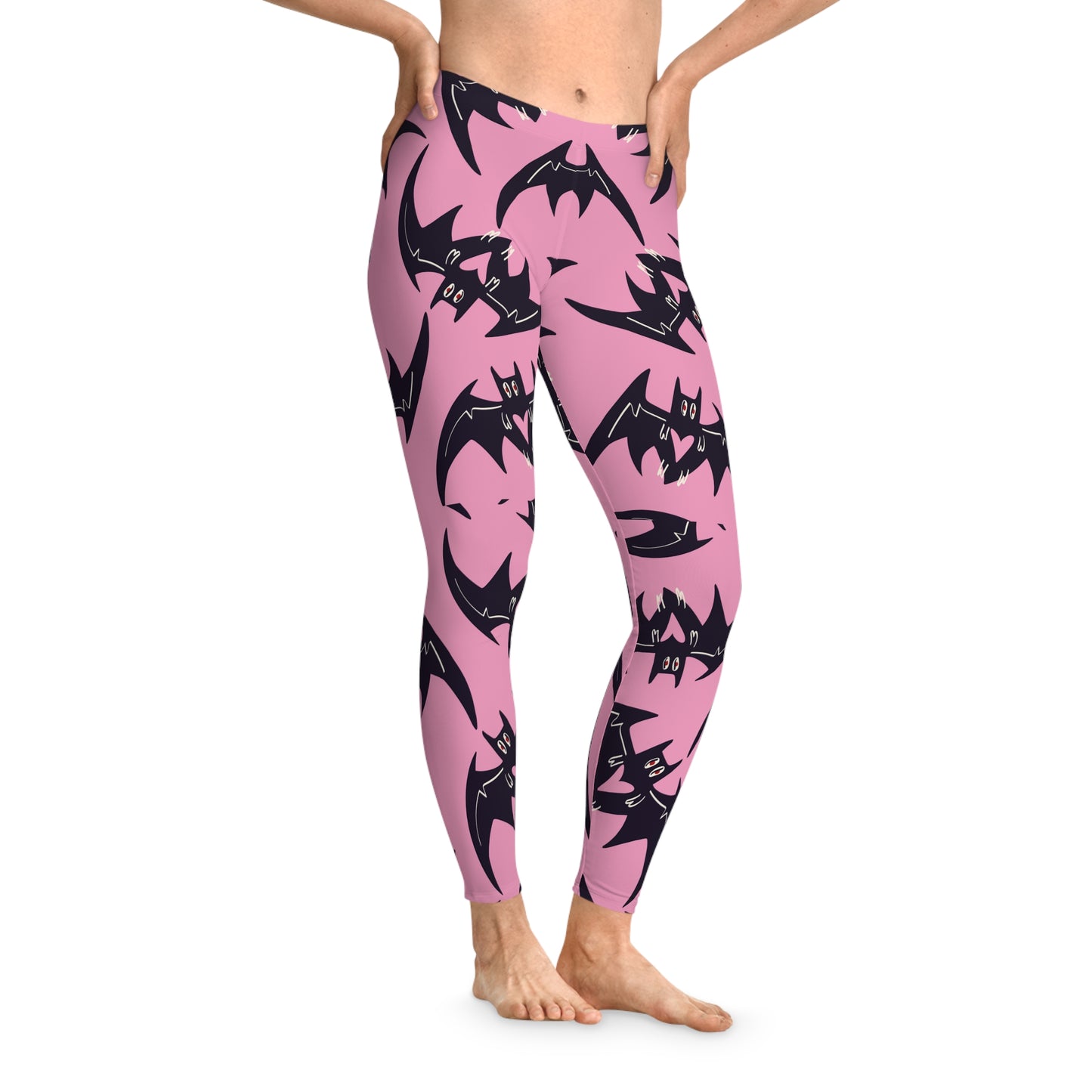 Pink Bats Stretchy Leggings