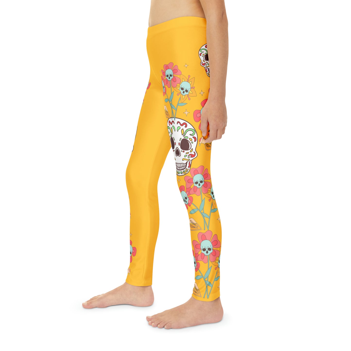 Girls Skeleton Skull Full-Length Leggings (AOP)