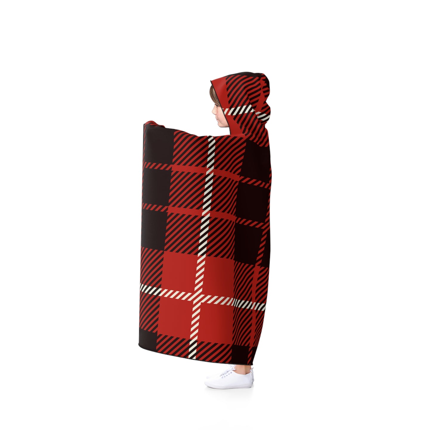 Hooded Blanket - Red Tartan