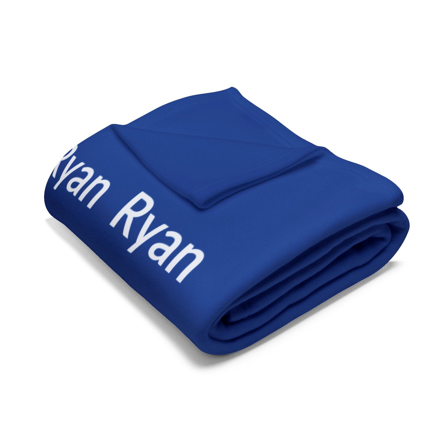 Custom Name Cozy Fleece Blanket For Kids - Dark Blue