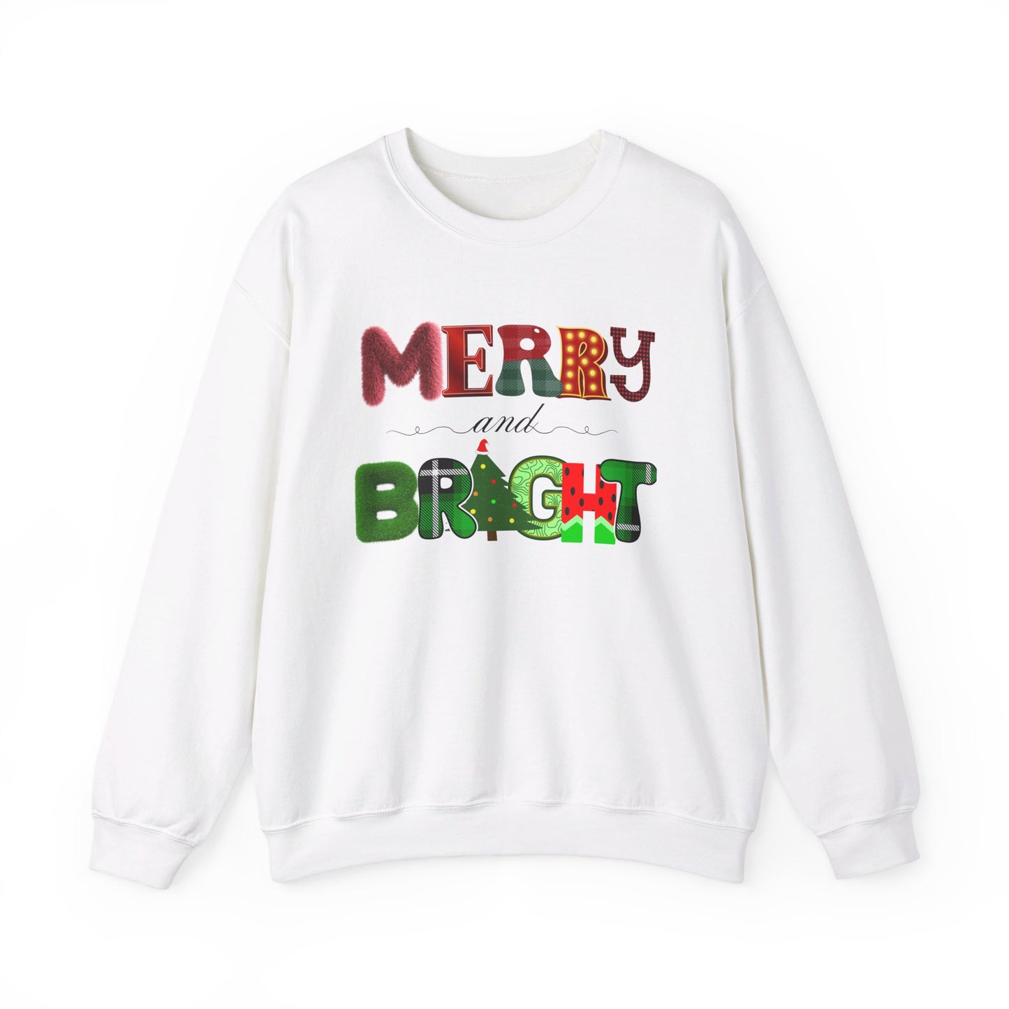 Merry and Bright Crewneck Christmas Sweatshirt