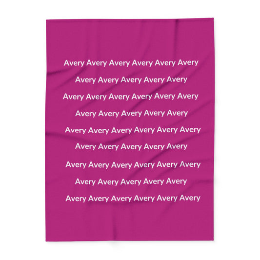 Custom Name Cozy Fleece Blanket For Kids - Hot Pink