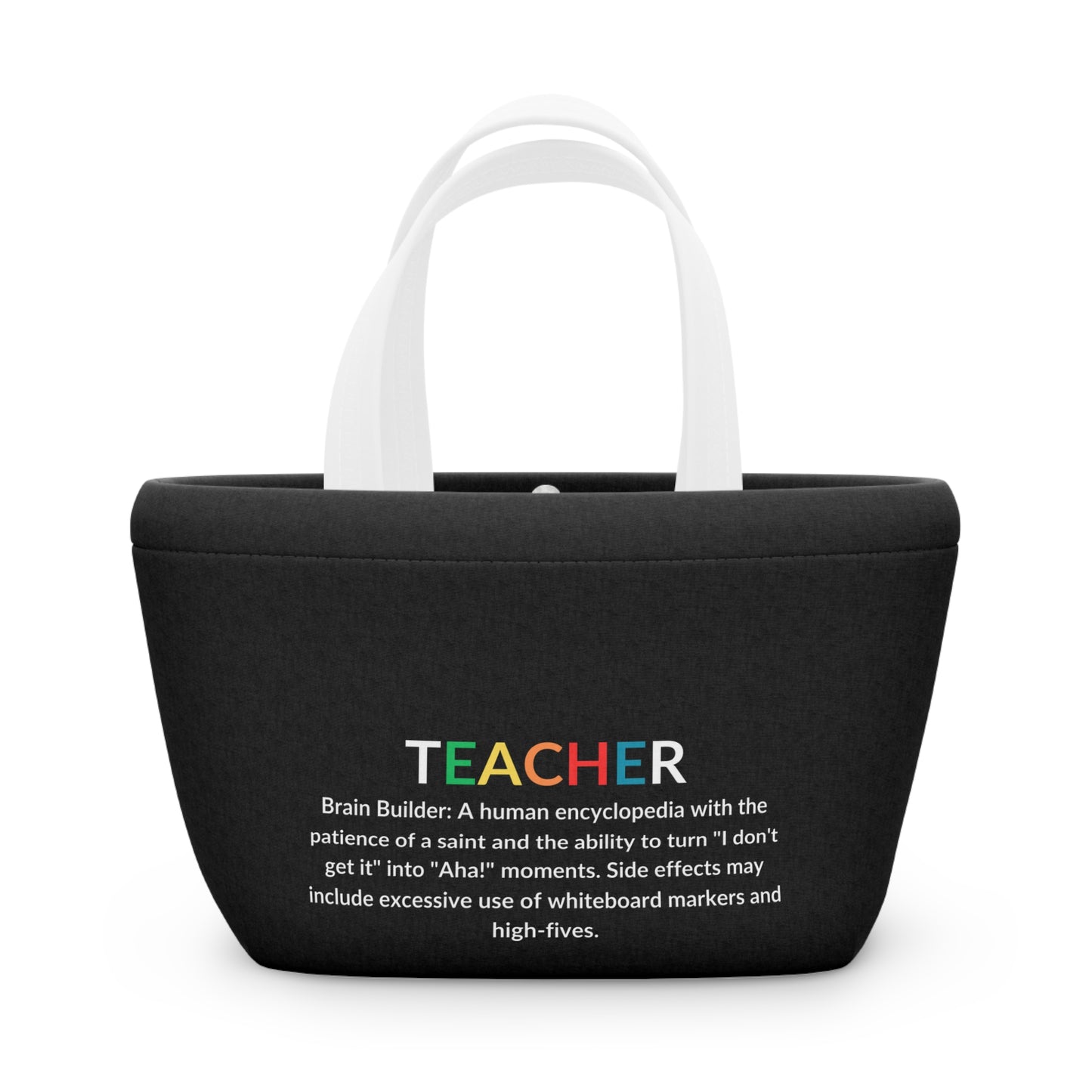 Teacher Lunch Tote Bag Brain Builder - Black